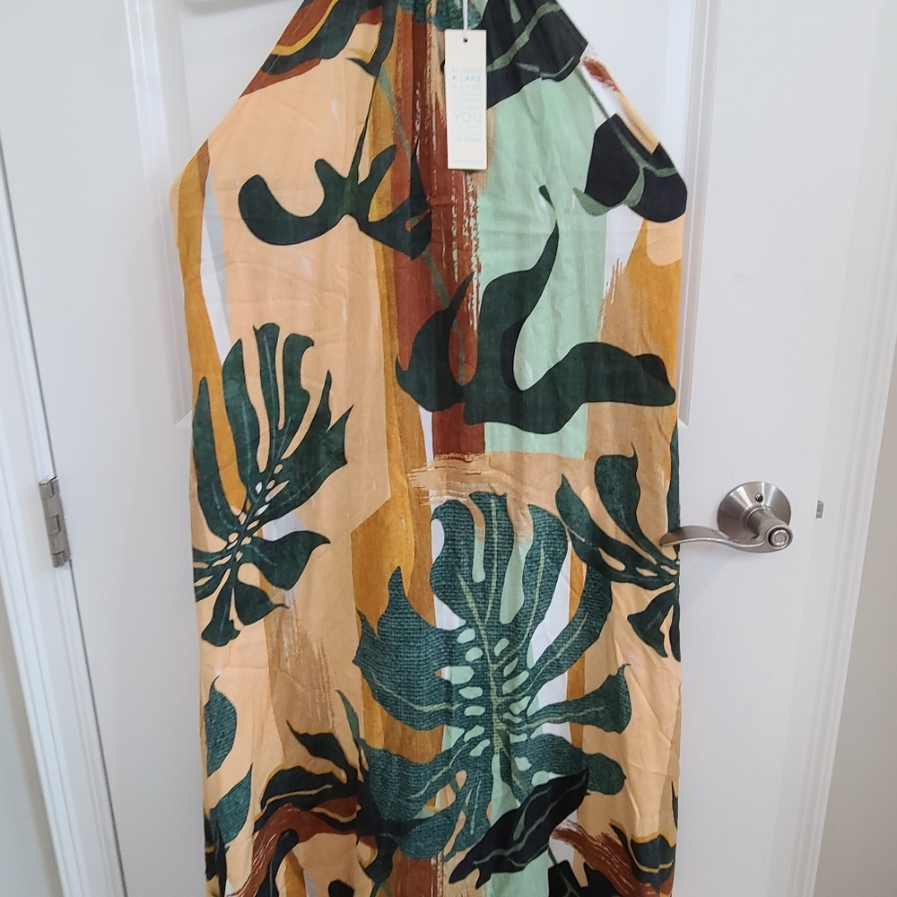 Women’s Midi Dress in Multi Green Print - Unbranded